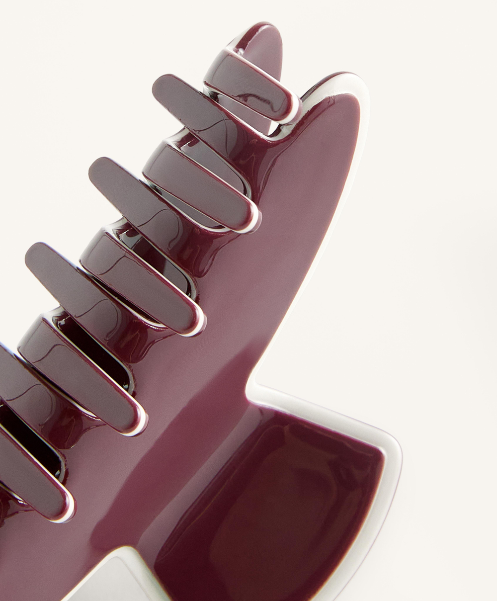 OYSHO Большая заколка для волос Piping, бордовый