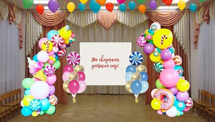 Оформление выпускного в детском саду Сладкий праздник