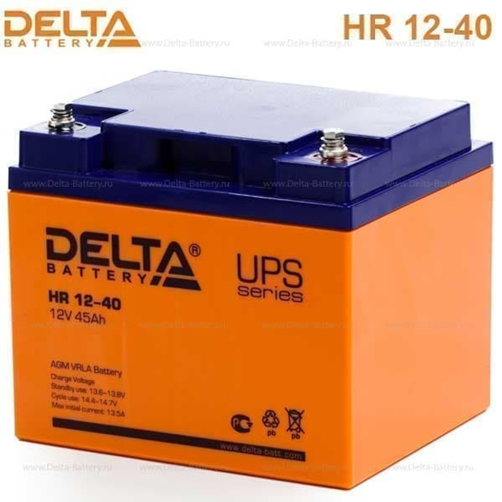 Аккумуляторная батарея Delta HR 12-40 (12V / 45Ah)