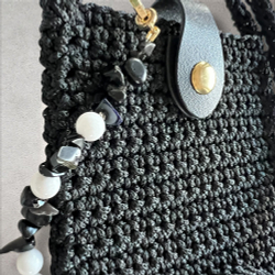 Сумка-чехол. Вставки из камней. Агат и Розовый кварц