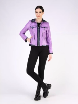 Кожаная куртка демисезонная с капюшоном