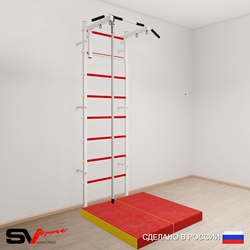 Шведская стенка Sv Sport усиленная 6094 (Турник стандарт/Канат/Мат 1м)