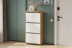 Обувница ОБ 4, Дуб золотой, Белый шагрень, Белый