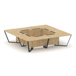 Steel Meet Стол переговорный квадратный KD-PR.B.SP-16K Тиквуд Светлый/Металл Антрацит 3200*3200*750