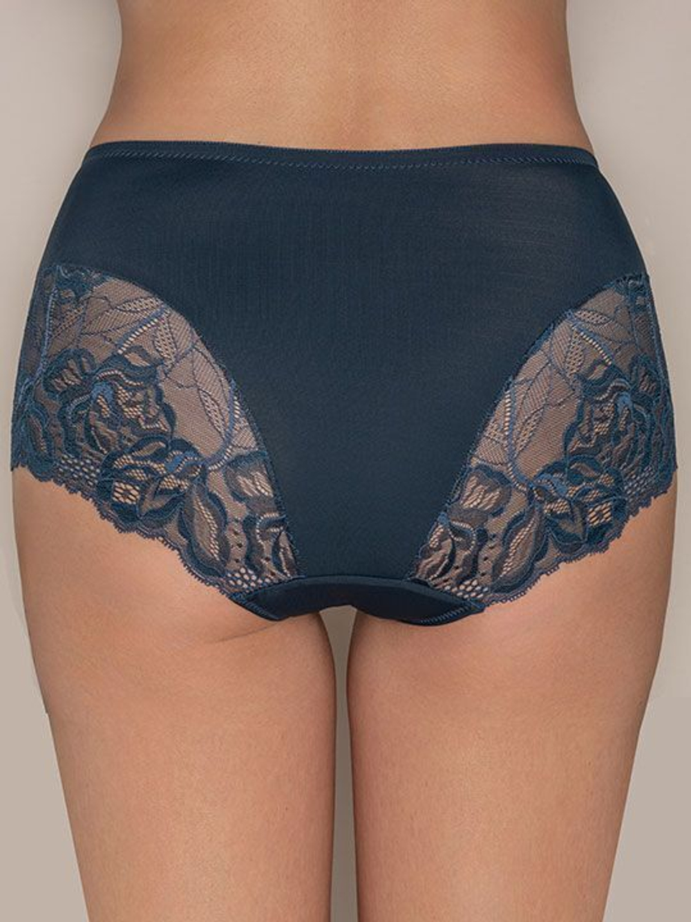 Высокие трусики-слипы Allure (Размер: 46) (Цвет: синий с бежевым)