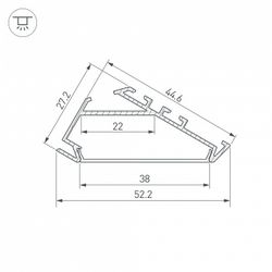 Профиль накладной Arlight Klus 25469