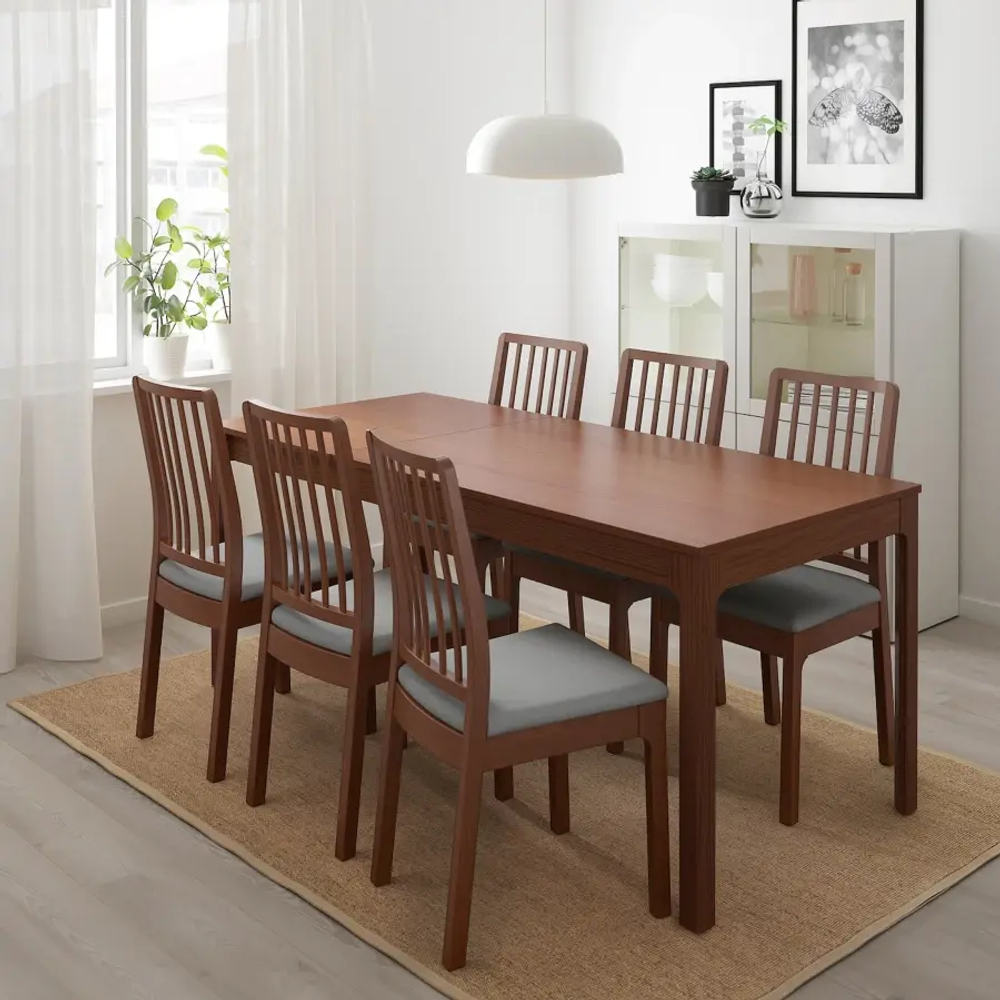 Стул - EKEDALEN IKEA/ ЭКЕДАЛЕН ИКЕА, 95х45х51 см, коричневый/серый
