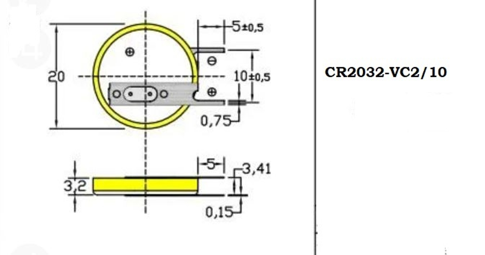 Элемент питания ET CR2032-VC2/10 OEM