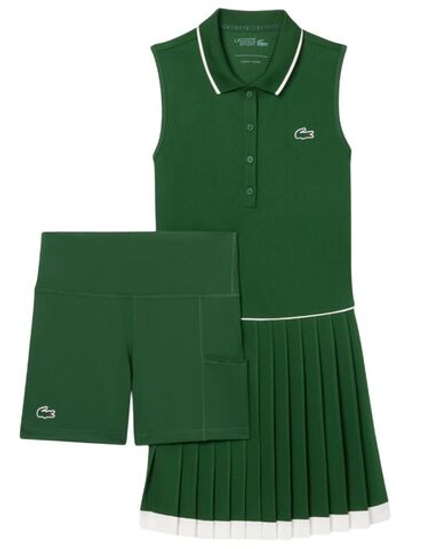Теннисное платье Lacoste Ultra Dry Tennis Heritage - green/white