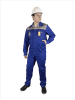 Костюм мужской летний «ДНЕПР» (куртка+полукомбинезон) цв.васильковый/светло-серый