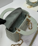 Женская сумка Lady Dior My ABC квадратная светло-серого цвета
