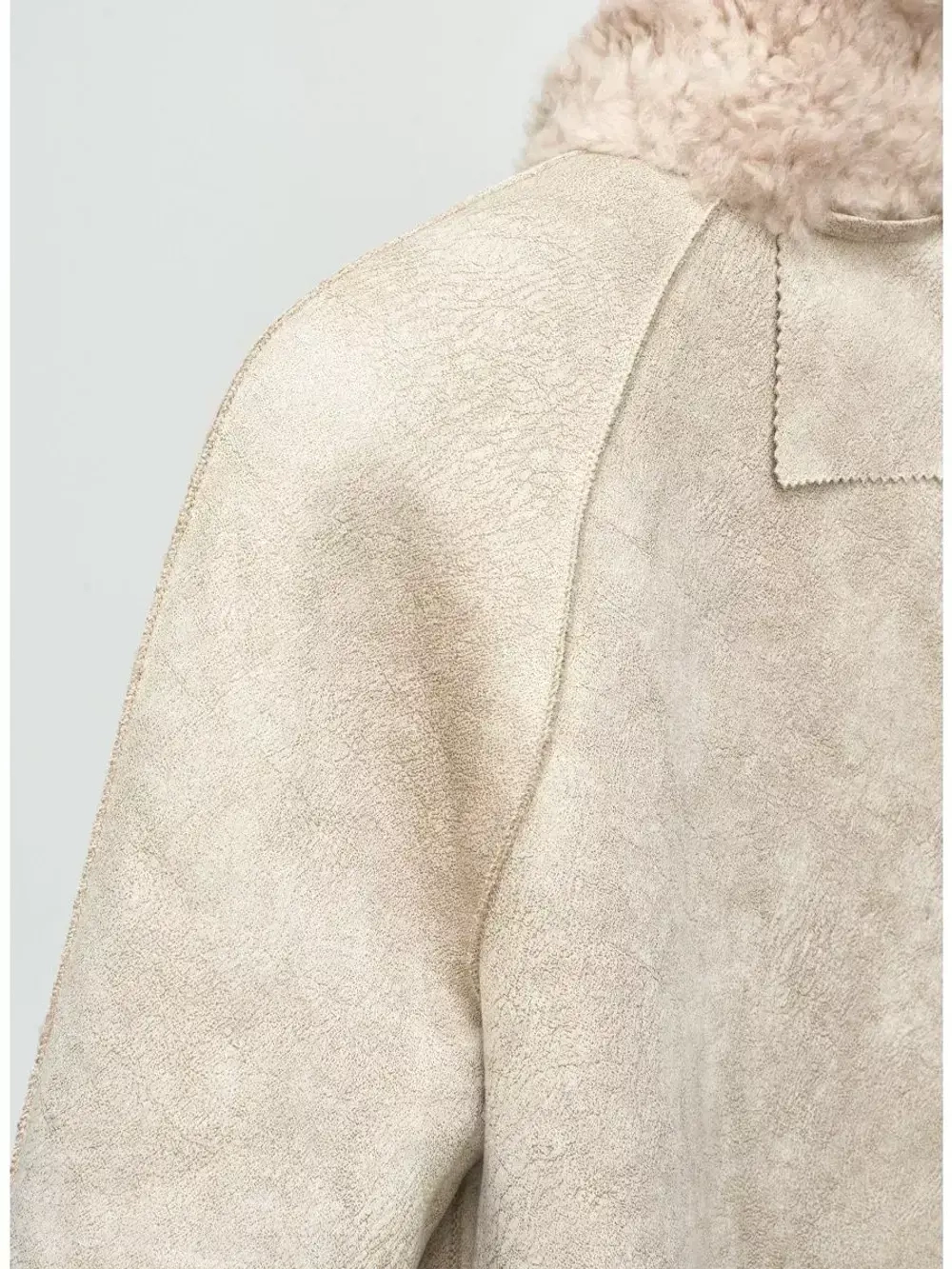 Шуба женская чебурашка тедди пальто из шерсти мериноса, бежевая, SilverFox