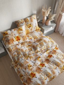 Простынь на резинке перкаль Сказка "Тотемный мир" 180x200 см