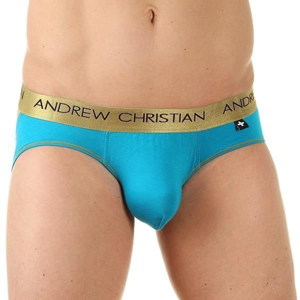 Мужские трусы джоки бирюзовые Andrew Christian Infiniti Jock   AC28