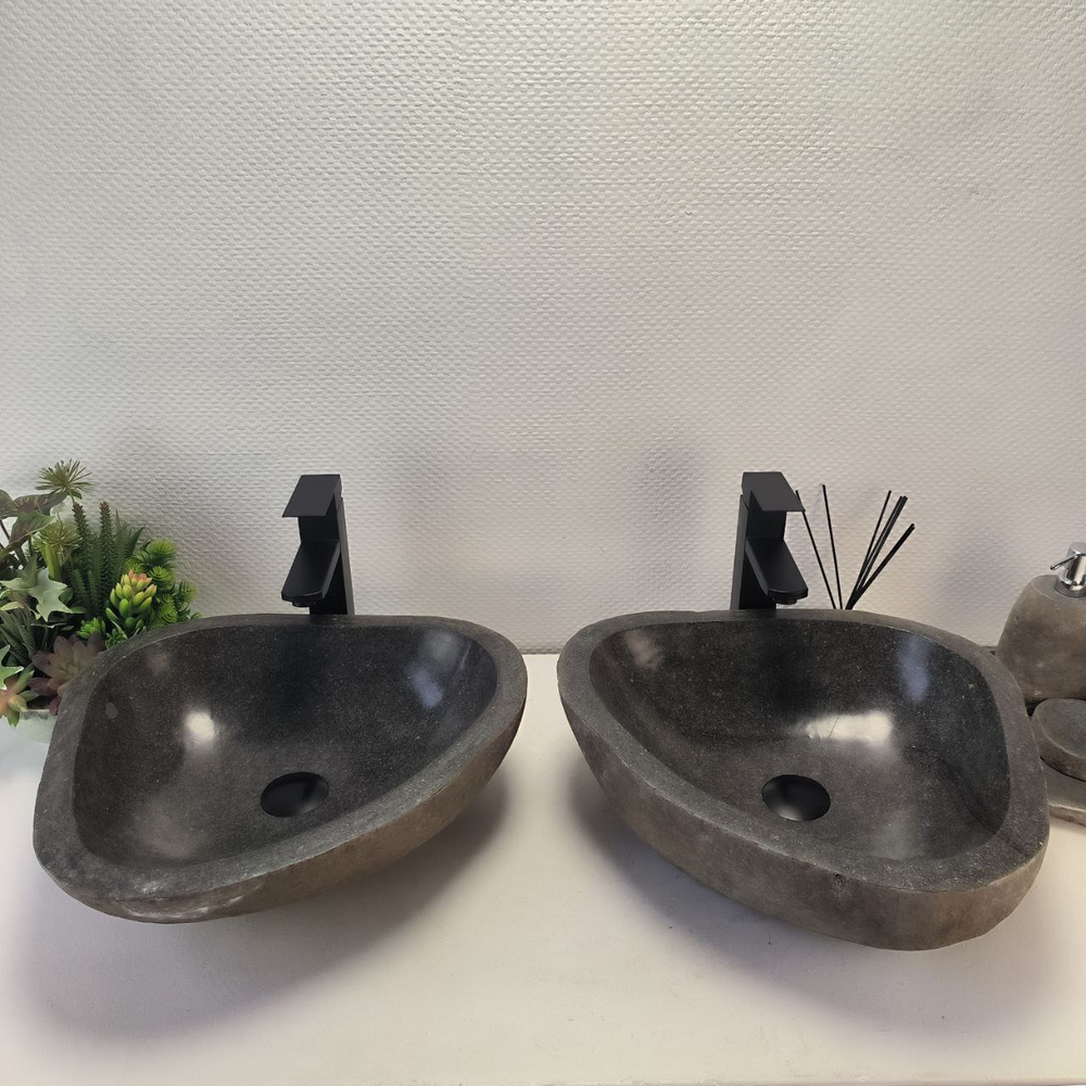 Раковина из речного камня ПАРА! RS-63698 45*41*15 2шт 0126