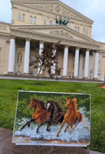 Набор для вышивания крестом Искусница "Бегущие лошади"