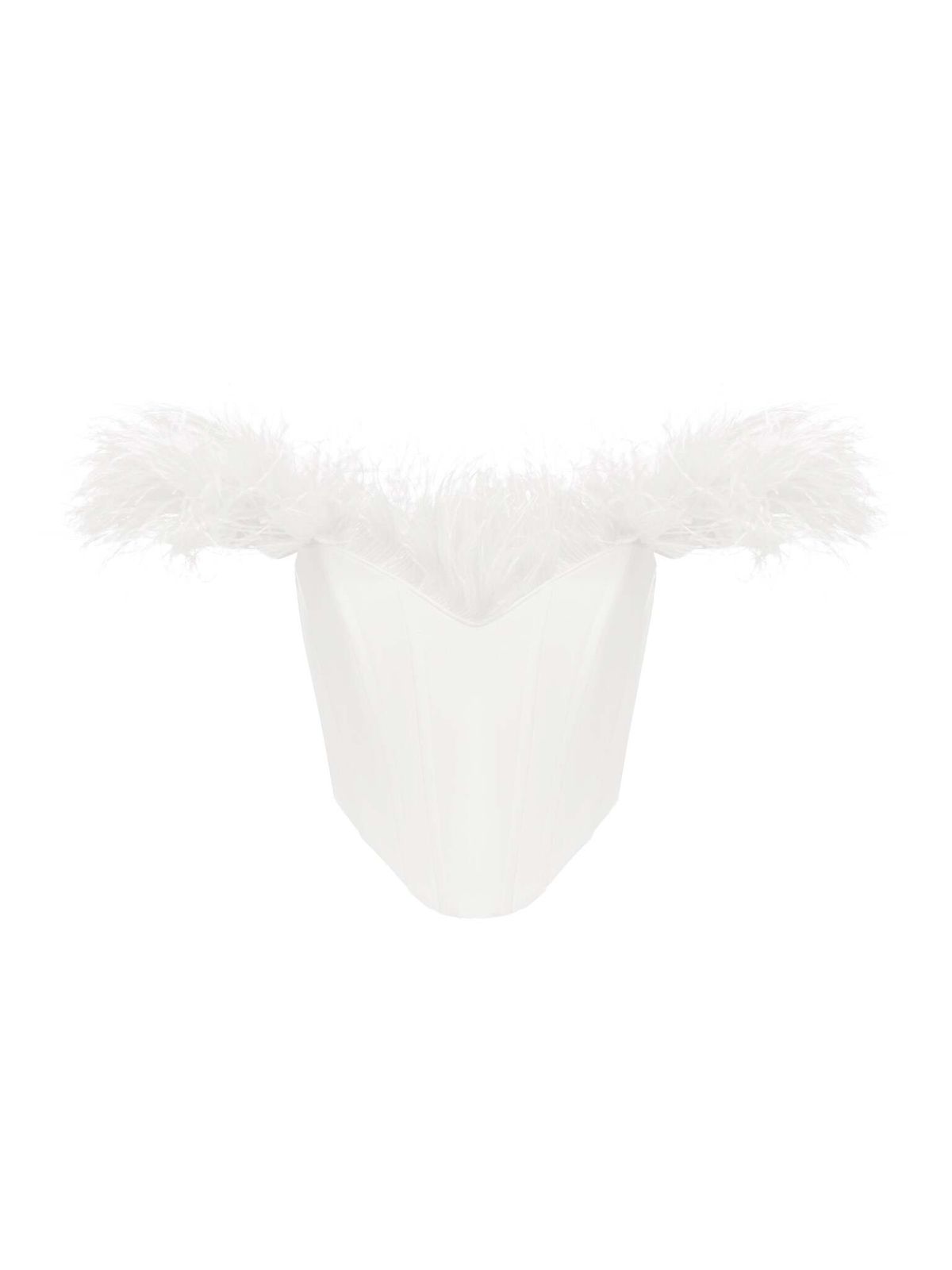 Корсетный топ с перьями