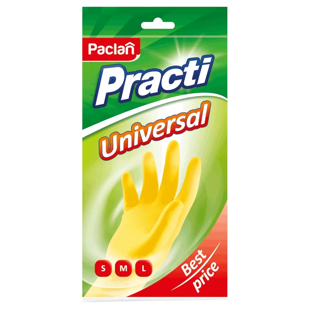 Перчатки резиновые латекс с хлопковым напылением Paclan Practi L