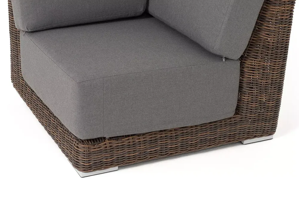 "Капри" модуль диванный угловой с подушками, цвет коричневый