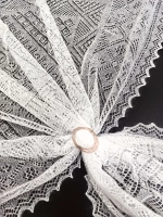 Оренбургский пуховый платок-паутинка А110-02 экрю