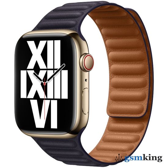 Apple Watch Leather Link 45mm Ink - S/M (130–160mm)