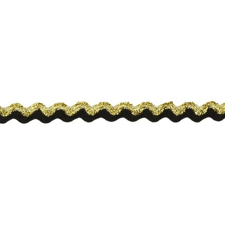 Тесьма отделочная  "ЗИГ-ЗАГ",  5 мм, цв.черн-зол.