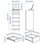 Комод с 6 ящиками - IKEA MALM, 123х40х48 см, дубовый шпон, беленый МАЛЬМ ИКЕА