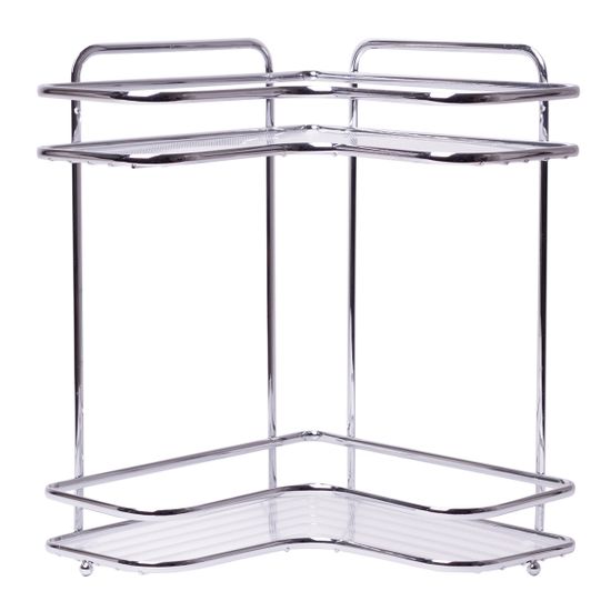 Полка для ванной 2-ярусная угловая Besser BS 0429E (36х27х35 см) из хромированной стали