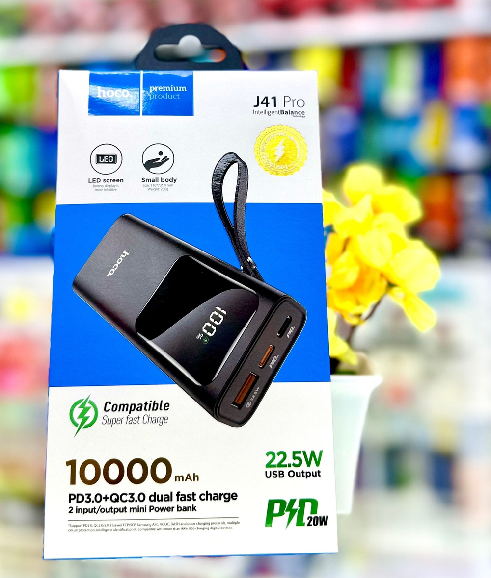 Power Bank 10000mAh, Hoco J41 Pro, черный