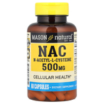 Mason Natural, NAC N-Ацетил-L-цистеин, 60 капсул