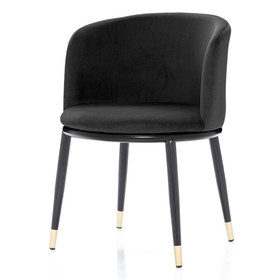 Стул Cooper черный велюр с черными ножками Уценка (царапины на ножках)