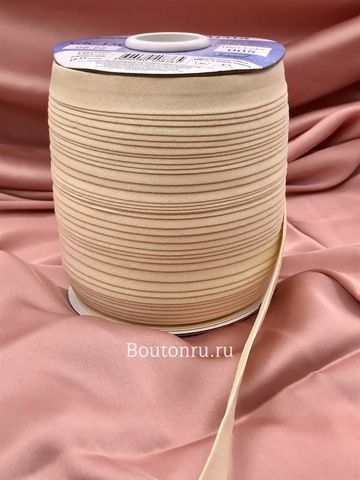 Косая бейка хлопок №005 бежевая GAMMA GK-15C 14-15 мм