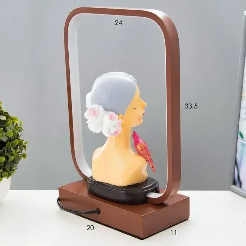 Настольная лампа "Девушка" LED 15Вт коричневый 24х10х34 см RISALUX