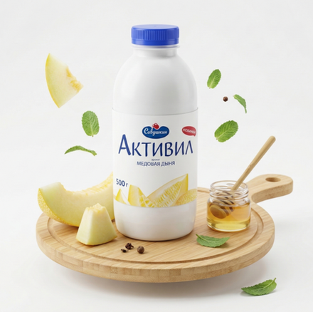 Бионапиток Дыня Активил 2% 500г Савушкин продукт, Беларусь