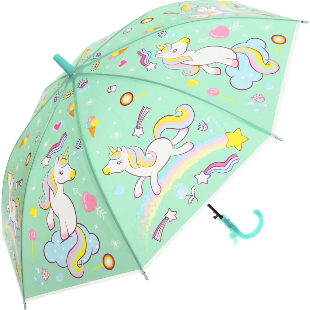 Зонт детский полуавтомат «Ultramarine - Единорожек на луне», 8 спиц, d-85см, длина в слож. виде 68см ●