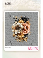 Термонаклейка на одежду, термопринт Цветы золото