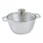 Кастрюля 1л литой алюминий со стеклянной крышкой КМ-к01