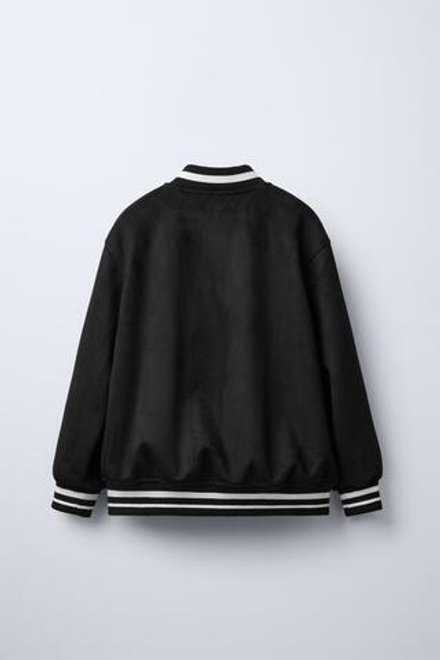 ZARA БОМБЕР ИЗ ИСКУССТВЕННОЙ ЗАМШИ, ЧЕРНЫЙ