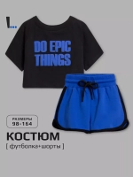 Костюм для девочки летний спортивный футболка и шорты