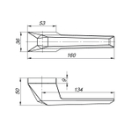 Ручка раздельная K.UCS36.STONE (STONE UCS) SN-3 матовый никель