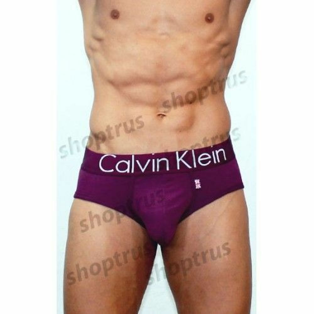 Мужские трусы брифы фиолетовые Calvin Klein Mens Steel Flag