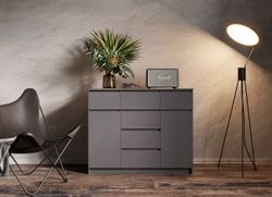 МС Мори Комод МК 1200.4 (NEW) Графит, ДСВ Мебель