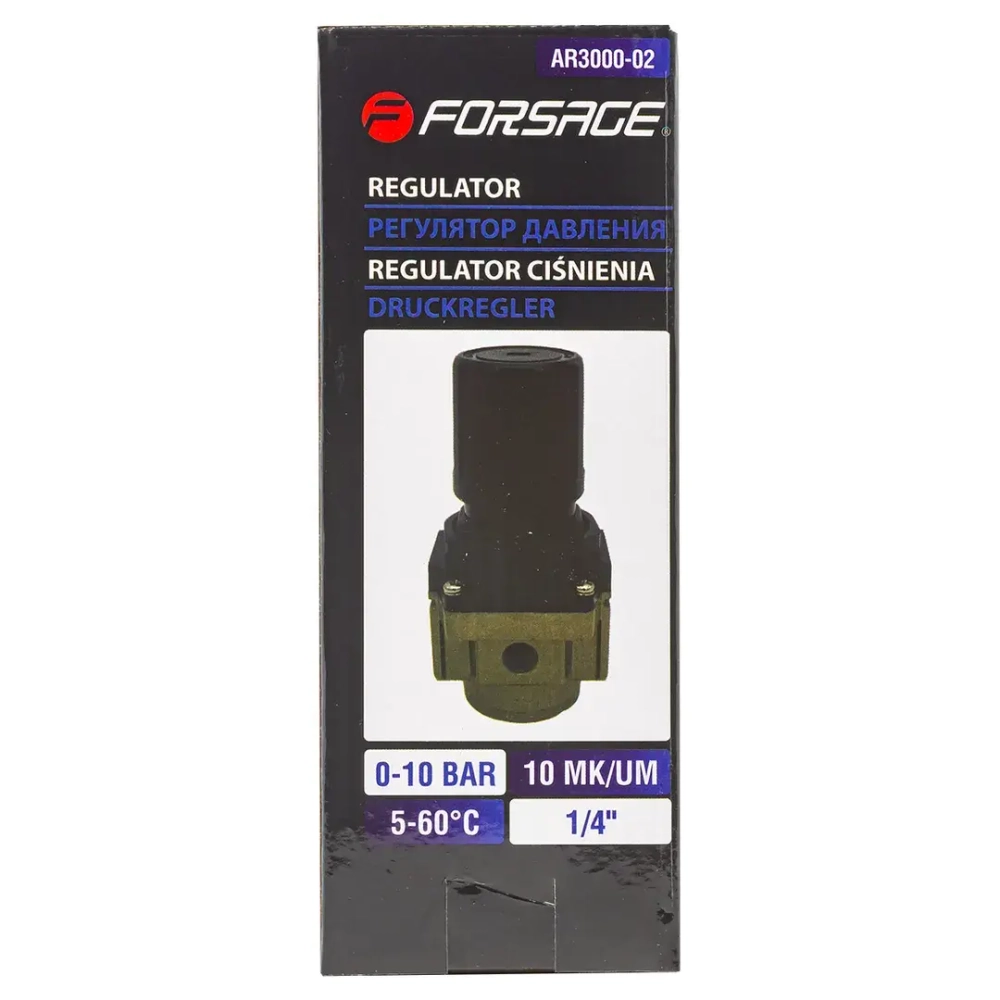Регулятор давления воздуха ''Profi''1/4''(0-10bar,раб. температура 5°-60°) Forsage F-AR3000-02