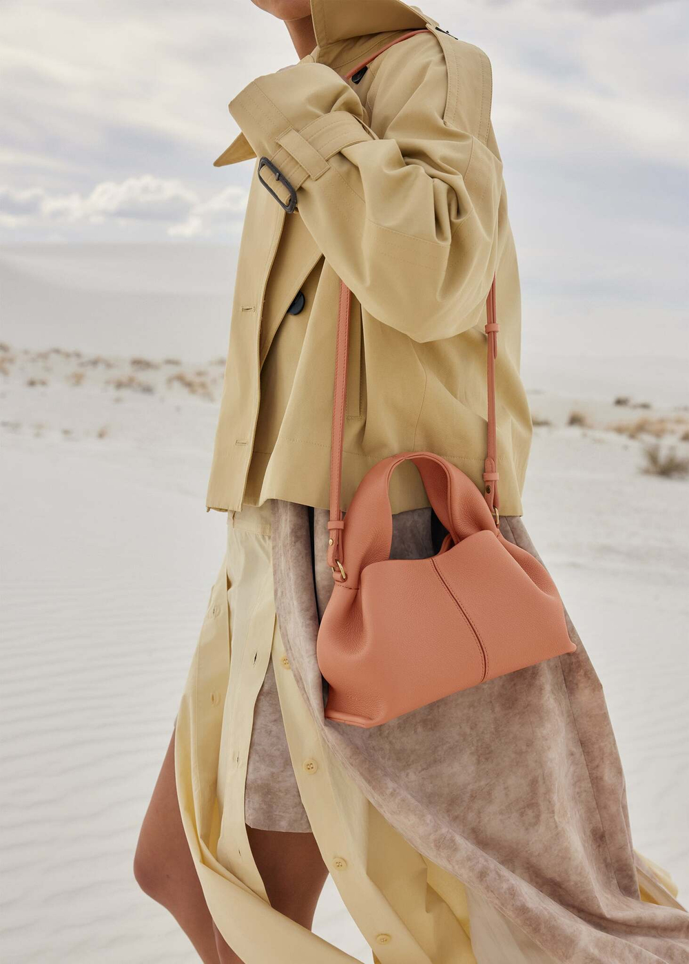 Сумка Polene Numéro Neuf Mini EDITION TEXTURED PEACH