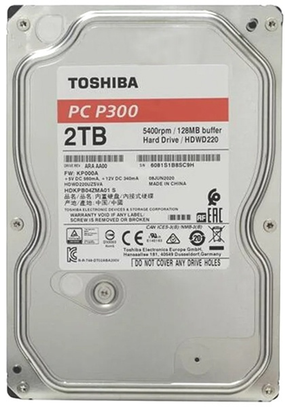 HDD Toshiba HDWD220UZSVA 2000 ГБ