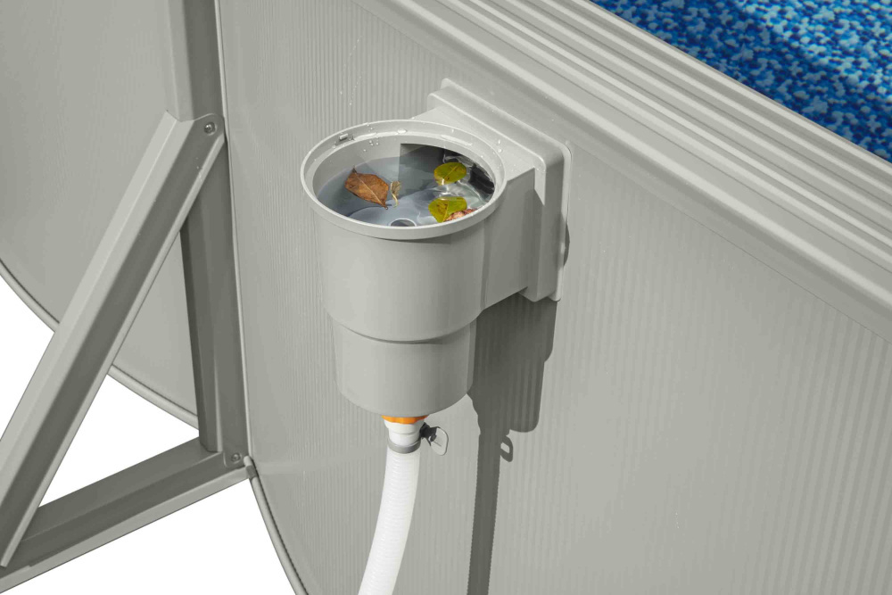 Стальной бассейн Bestway Hydrium Oval Pool 610х360х120 см + песочный ф/насос 5678 л/ч, лестница, тент, подстилка (56369 BW)
