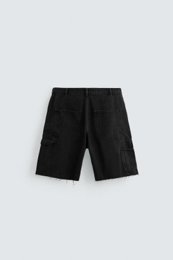 ZARA ДЖИНСОВЫЕ ШОРТЫ, ЧЕРНЫЙ