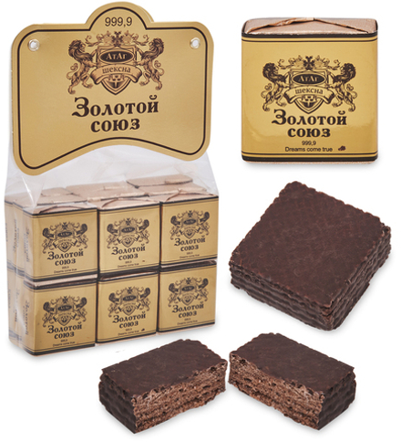 AT-108 Вафли глазированные «Золотой союз» 210 гр