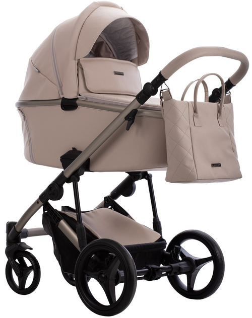 Детская коляска Bebetto Loren Sand 3 в 1 с автокреслом Avionaut Cosmo 01 св.бежевая кожа