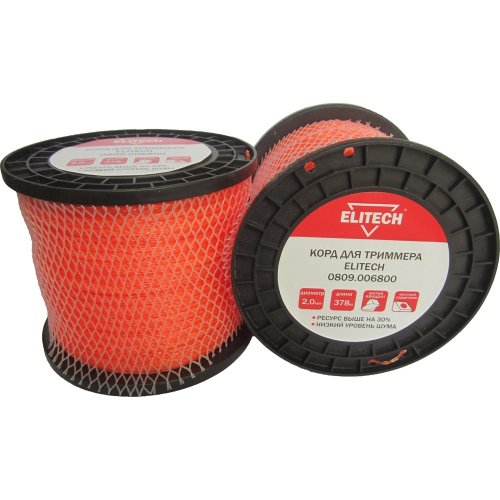 Леска ELITECH 2,0*378 м би-материал (витой квадрат)